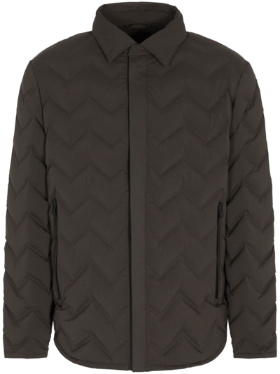 Emporio Armani Padded Quilted Jacket In Green