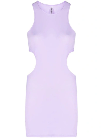 Reina Olga Sleeveless Minidress Featuring Cut-out Detailing In Purple