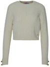 Chiara Ferragni Ivory Wool Blend Sweater In White