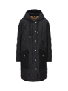 BURBERRY BURBERRY QUILTED HOODED DRAWSTRING COAT