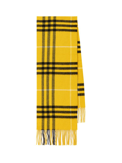 Burberry Check Printed Fringed In Multi