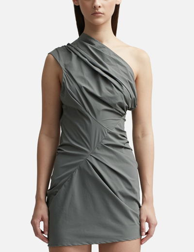 Entire Studios Mini Pillar Dress Nylon In Grey