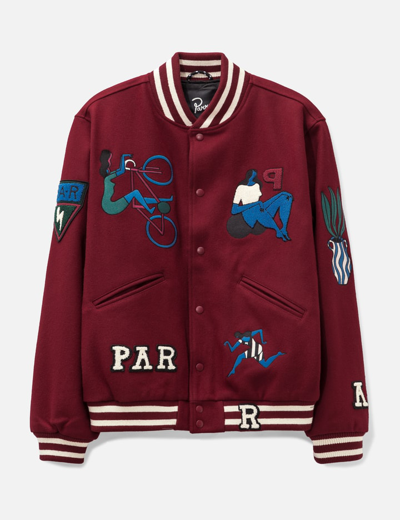 By Parra Run Sit &amp; Bike Varsity Jacket In Red