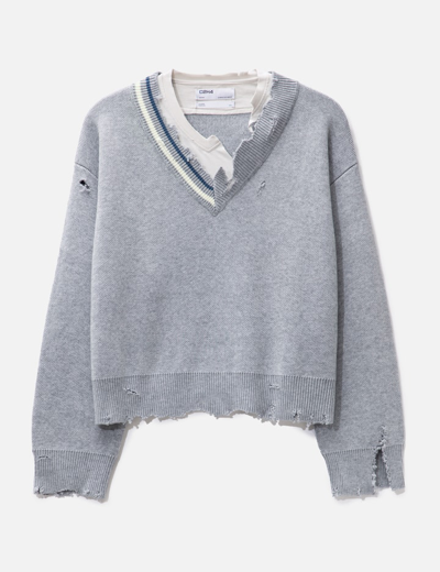 トップス C2H4 Distressed Knit Meshing Layered T C2H4 Distressed Knit Meshing Layered T