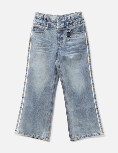 C2h4 Profile Volume Double Waist Jeans In Blue
