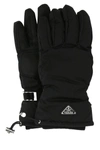 Prada Men's Nylon Gloves With Drawstring %26 Triangle Logo In Black