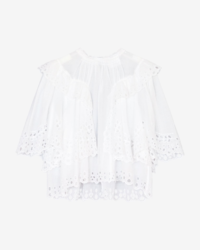 Isabel Marant Étoile Katia Ruffled Broderie-anglaise Cotton Top In White