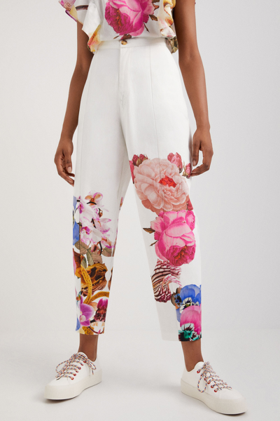 Desigual M. Christian Lacroix Floral Baggy Trousers In White