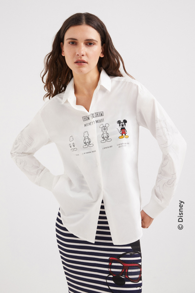 Desigual Mickey Mouse Shirt In White