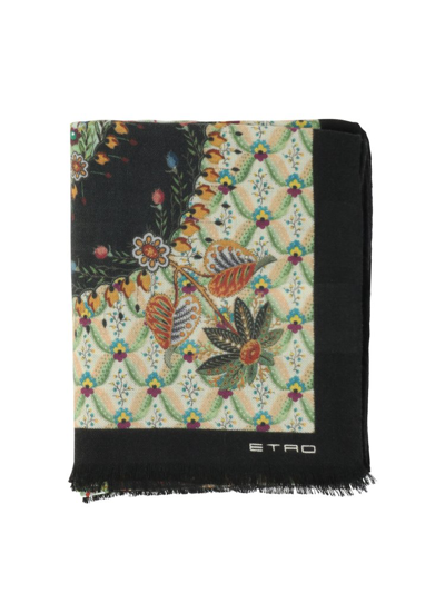 Etro Floral-print Silk Scarf In Multicolor