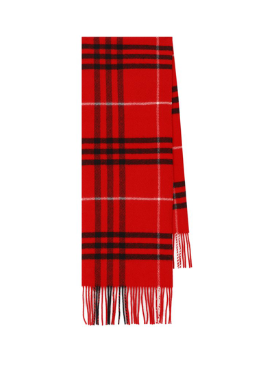 Burberry Check Printed Fringed In Multi