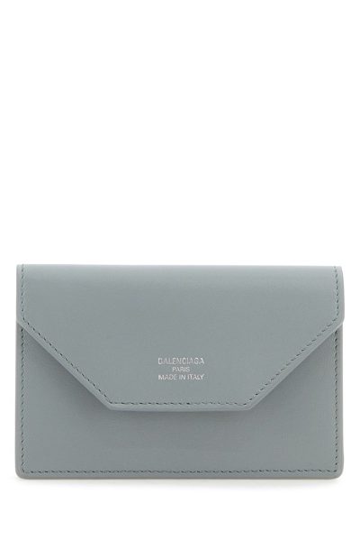 Balenciaga Logo Printed Envelope Wallet In Blue