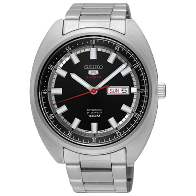 Pre-owned Seiko 5 Sports Srpb19 Automatic Watch 4r36 Black Dial Turtle Bracelet Steel