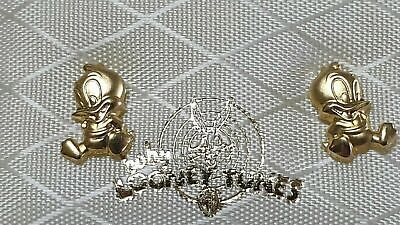 Pre-owned Disney Earrings  Donald Duck 18k Gold Gift For Girl Original Looney Tunes Handmde