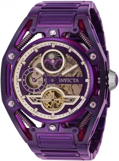 Pre-owned Invicta Men S1 Rally 42134 Multicolor Dial Chronograph Automatic Purple Ss Watch