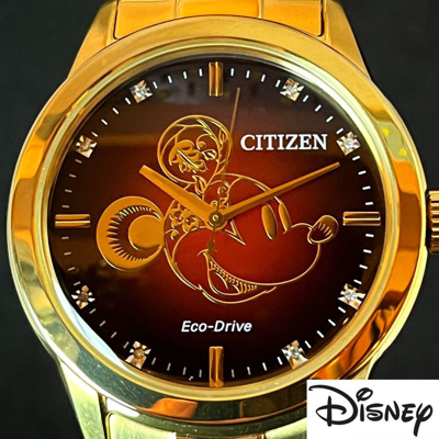 Pre-owned Citizen Disney No Battery Needed Exhibit Eco-drive Mickey Men's Watch Limited