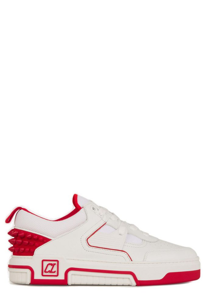 Christian Louboutin Astroloubi Studded Leather Low-top Trainers In White