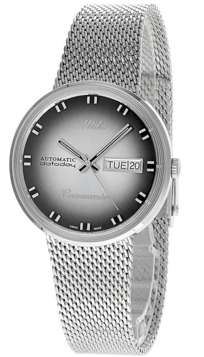 Pre-owned Mido Commander Shade Limited Edition 37mm Ss Mesh Men's Watch M8429.4.27.11