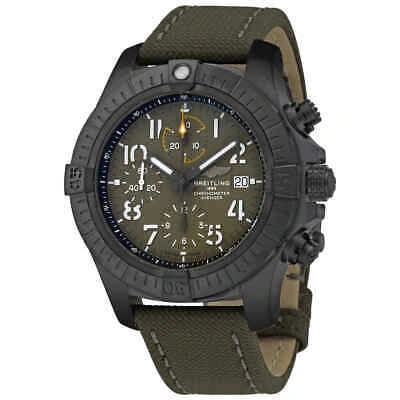 Pre-owned Breitling Avenger Night Mission Chronograph Automatic Chronometer Khaki Green