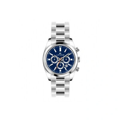 Pre-owned Lorenz Mens Wristwatch  26209cc Chrono Stainless Steel Blue Sub 100mt