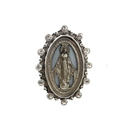 Pre-owned Virgins Saints & Angels Vsa |  Milagrosa Ring In Silver With Clear Crystals Size
