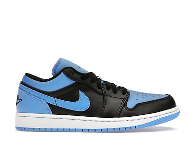 Pre-owned Jordan Nike Air  1 Low Black University Blue 553558-041 Men's Shoe