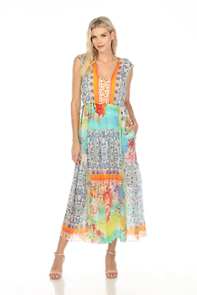 Pre-owned Johnny Was Lylarae Natania Patchwork Maxi Slip Dress Boho Chic C37323b4 In Multicolor