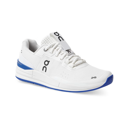 Pre-owned On The Roger Pro White Indigo 48.98721 Speedboard Men's Tennis Shoes In White, Indigo