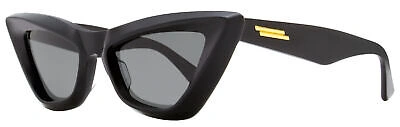 Pre-owned Bottega Veneta Cateye Sunglasses Bv1101s 001 Black/gold 53mm 1101 In Gray