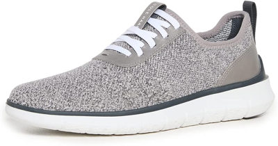Pre-owned Cole Haan Men's Generation Zerogrand Stitchlite Sneaker In Glacier Gray/gray Pinstripe Knit/cyber Yellow/optic White