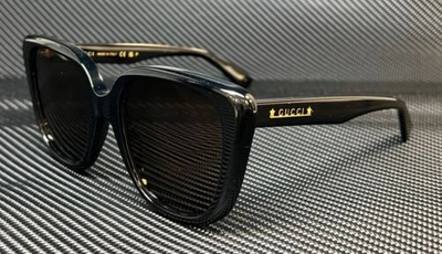 Pre-owned Gucci Gg1169s 001 Black Brown Men's 54 Mm M Size Sunglasses