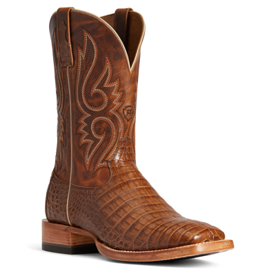 Pre-owned Ariat ® Men's Relentless Denton Carmel Tan Exotic Boots 10035923