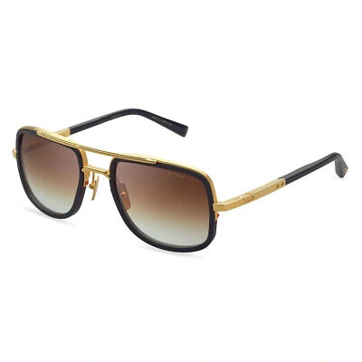 Pre-owned Dita Mach-s Dt Dts412 A-01 Yellow Gold/matte Black Metal Sunglasses Brown