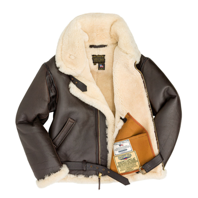 Pre-owned Cockpit Usa The Champ Sheepskin Jacket Z21c101 Usa Made In Brown