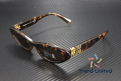 Pre-owned Miu Miu Mu 09ys Vau06b Honey Havana Dark Brown 54 Mm Women's Sunglasses