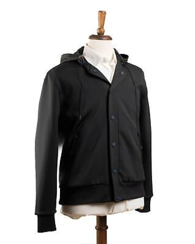 Pre-owned Kiton Knt By  $2,120 Black Hooded Weather Proof Bomber Jacket Reversible M 50 It