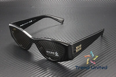 Pre-owned Miu Miu Mu 06ys 1ab5s0 Black Dark Grey 54 Mm Women's Sunglasses In Gray