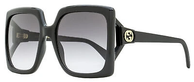 Pre-owned Gucci Square Sunglasses Gg0876s 001 Black 60mm 876 In Gray