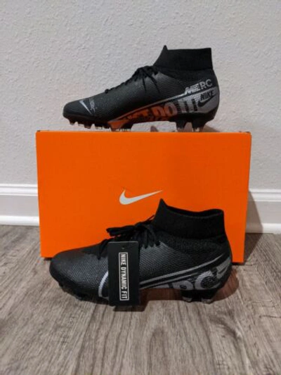 Pre-owned Nike Mercurial Superfly 7 Pro Fg Soccer Cleats At5382-001 Black Silver Mens Sz 7