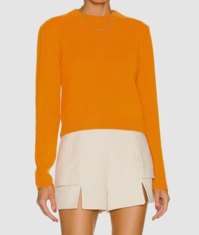 Pre-owned The Elder Statesman $995  Women's Orange Cashmere Crewneck Sweater Size Xl