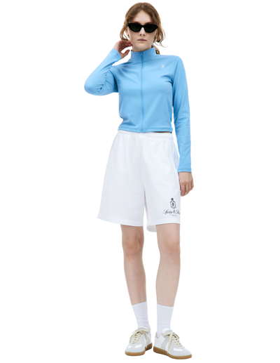 Sporty And Rich Vendome Cotton Gym Shorts In White