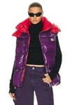 Moncler Luzule Logo-patch Padded Gilet In Purple