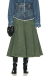 Chloé Blue & Green Flared Maxi Skirt In Blue & Green 1