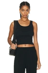 Éterne Cropped Scoop-neck Tank Top In Black