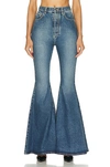 Alaïa High-rise Flared Jeans In Bleu Vintage