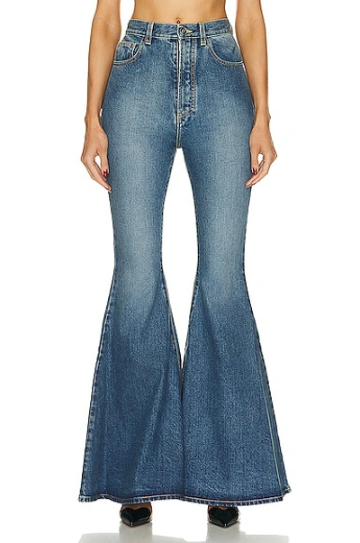 Alaïa Alaia Flare Cotton Pants In Bleu Vintage