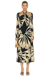 Johanna Ortiz This Is Your Moment Midi Dress In Eucalyptus  Black  & Ecru