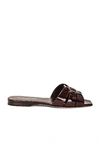 Saint Laurent Tribute Tortoiseshell-effect Slides In Barolo
