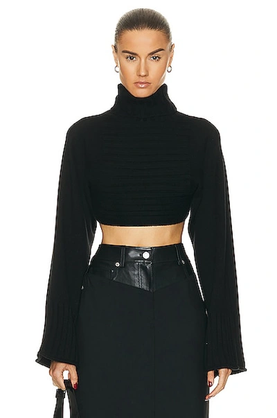 Rta Cropped Turtleneck In Black