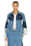 Amiri Chambray Retro Logo-print Track Jacket In Blue